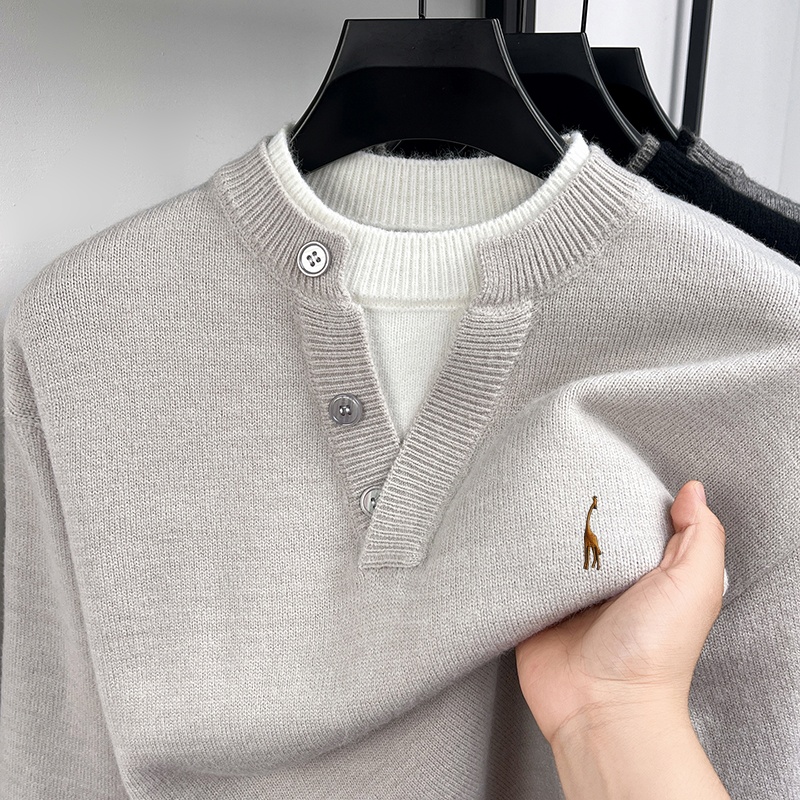 Mens Fashion Mullet - Fashion Trend Men’s Long-Sleeved Sweater False