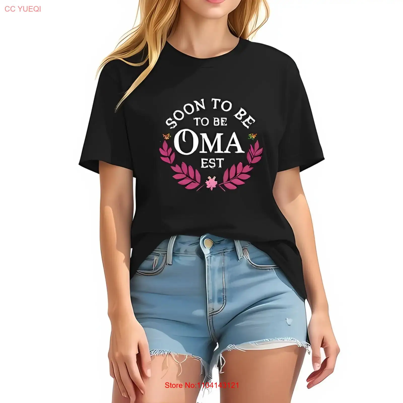 Graphic Tee Oversized - Soon to be Oma Est Black