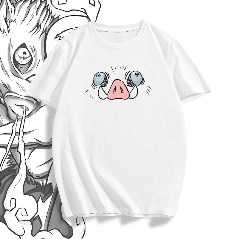 1. White:Demon Slayer Inosuke  - Graphic Tee Oversized review and price