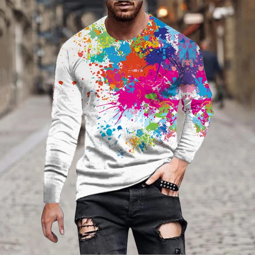 Men Rainbow Paint Splash 3D Pr - Men Fashion Upper review and price