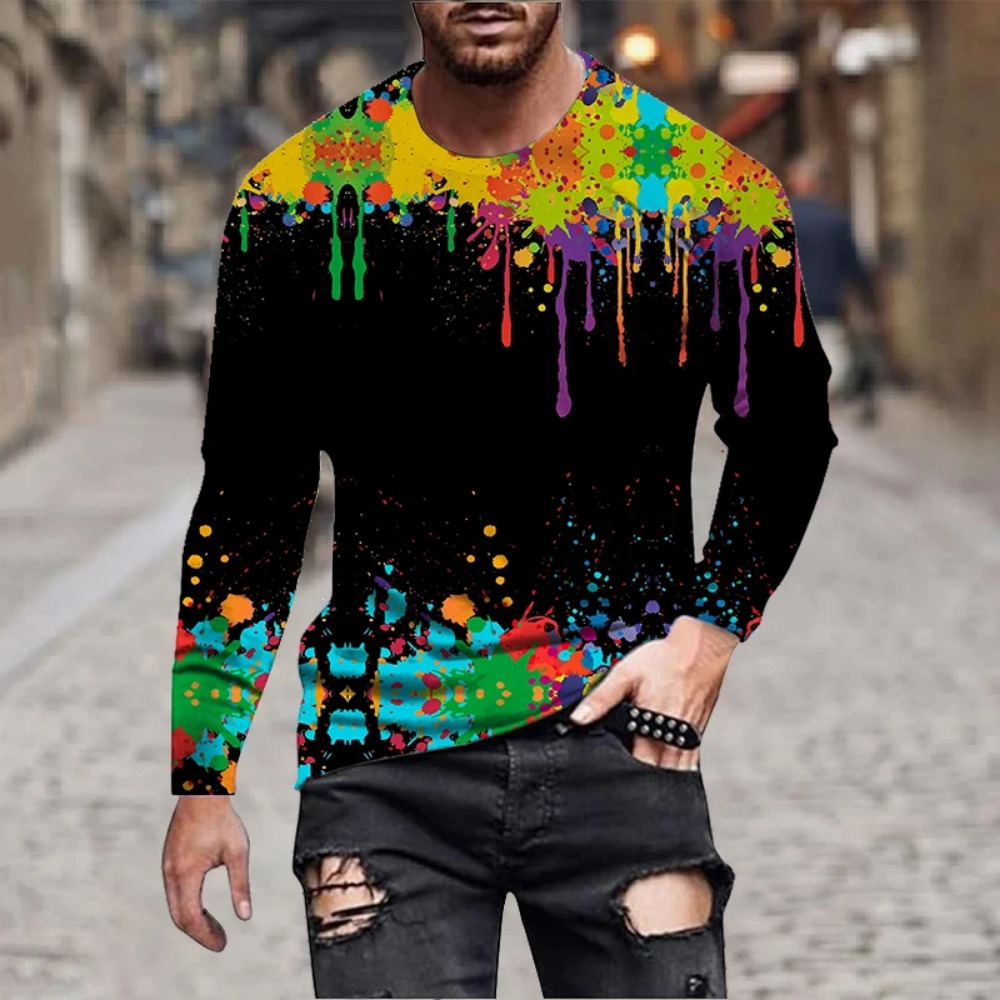 Men Rainbow Paint Splash 3D Pr - Men Fashion Upper review and price