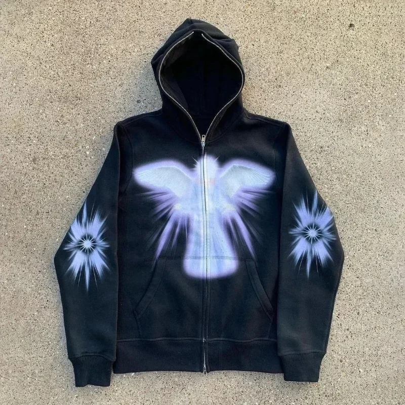 Women Men Y2K Fashion Hoodie L - Mens Fashion Zip Up Hoodies review and price