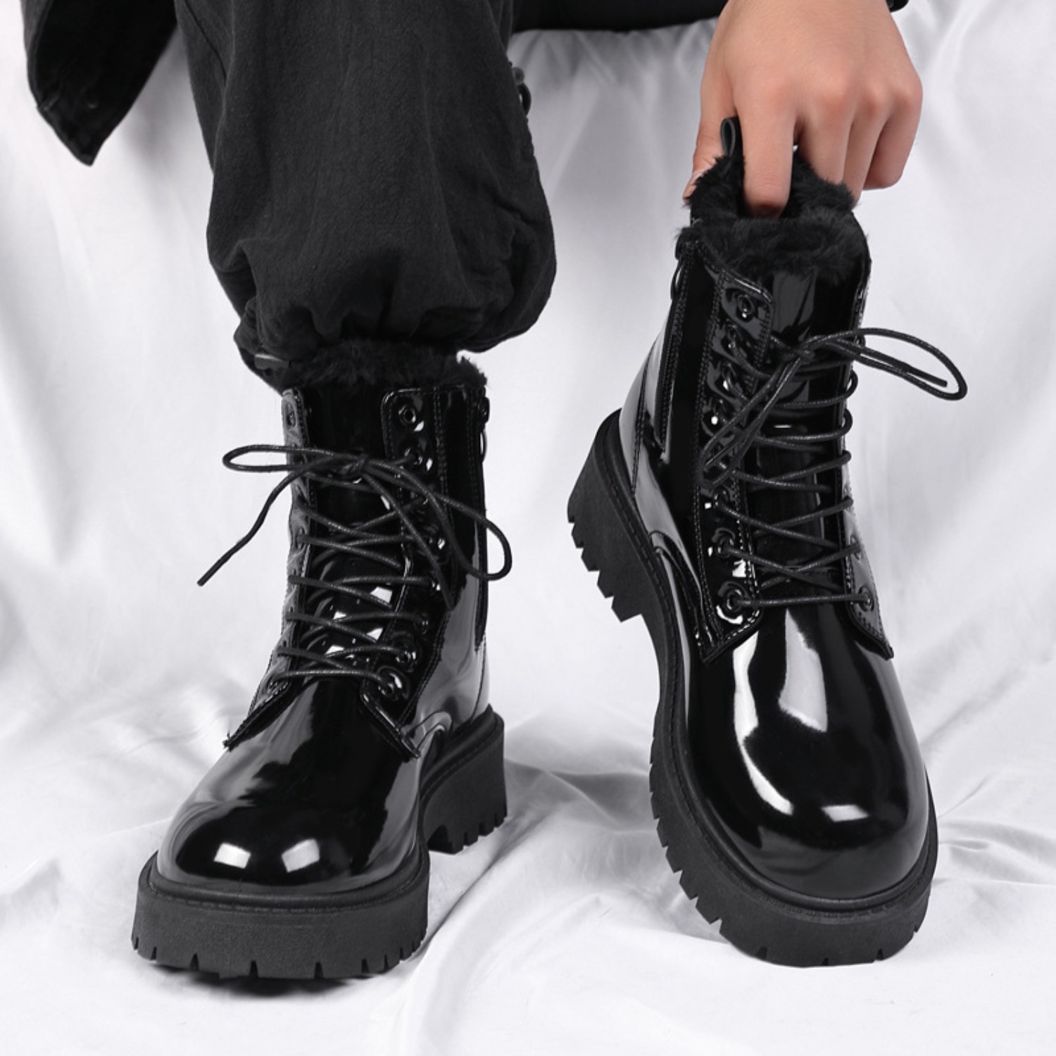 Men's warm plush high-top boot - Men'S Fashion For 45 Years Old review and price