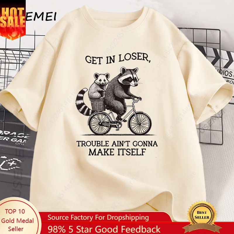 Get in Loser T Shirt Funny Rac - Graphic Tee Oversized review and price