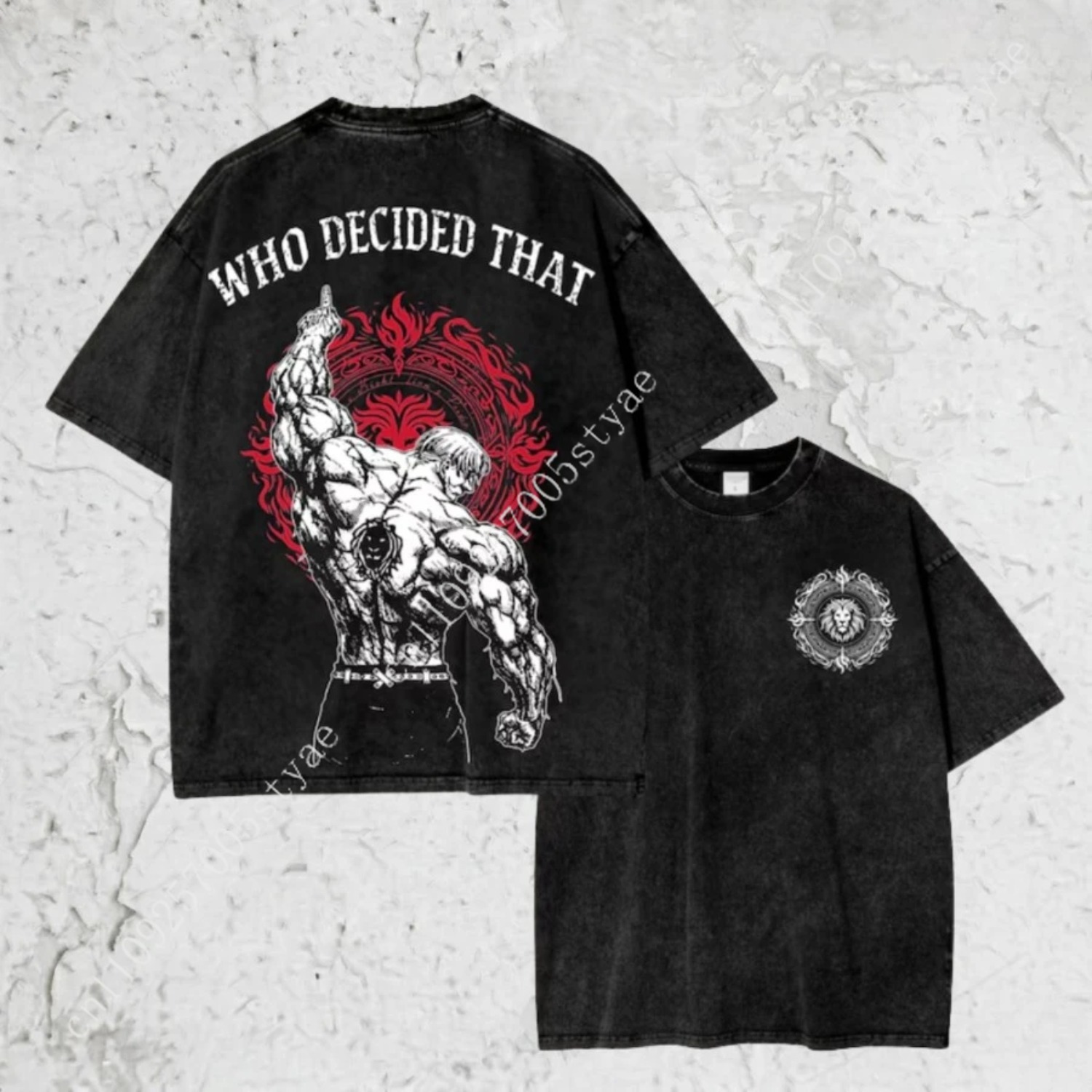 Vintage Washed Shirt, Escanor  - Graphic Tee Oversized review and price