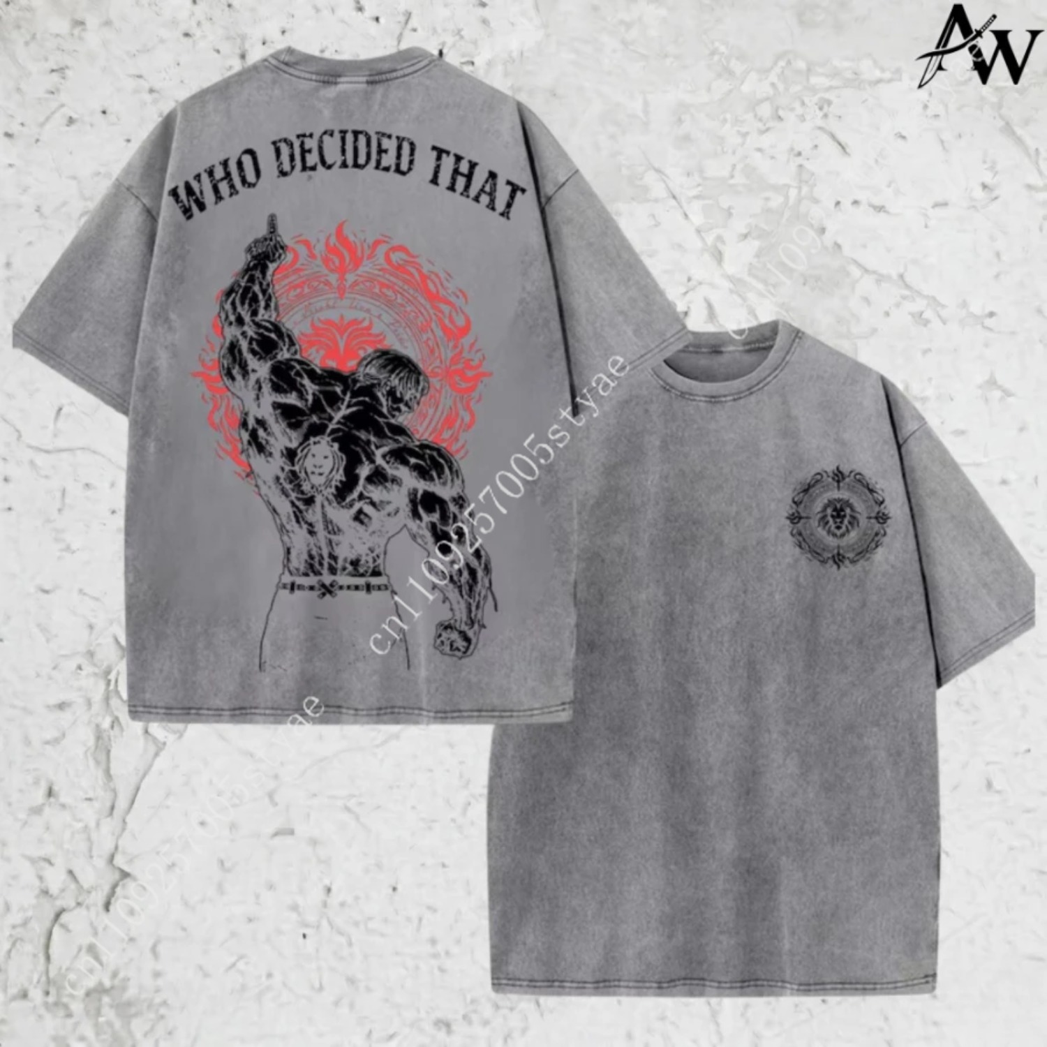 Vintage Washed Shirt, Escanor  - Graphic Tee Oversized review and price