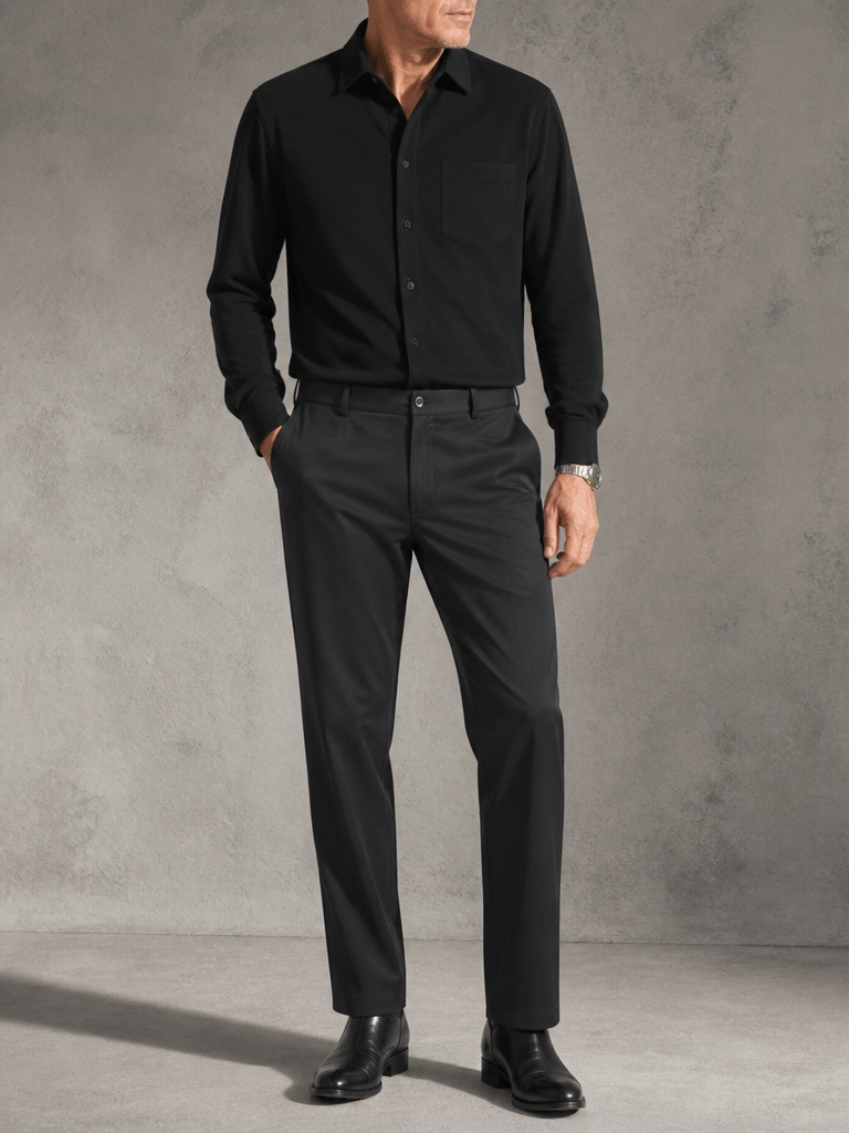 Men's Classic Black Faux Leath - Men'S Dress Pants Fashion review and price