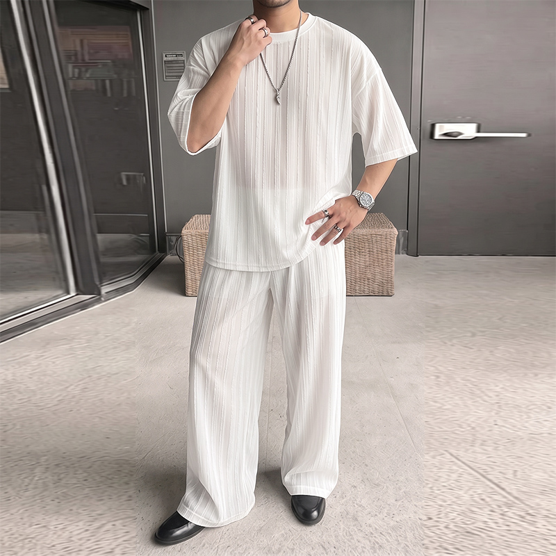 INCERUN Men's Sets Striped See - Men'S Fashion Advice review and price