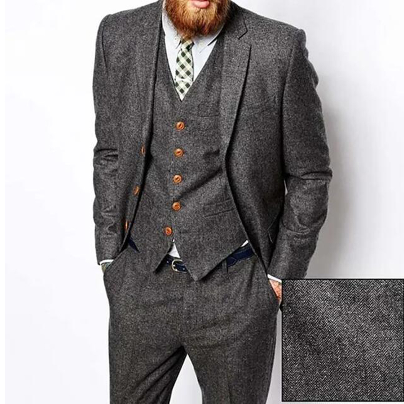 Grey Herringbone Tweed Winter  - Men'S Dress Pants Fashion review and price