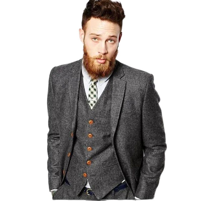 Grey Herringbone Tweed Winter  - Men'S Dress Pants Fashion review and price
