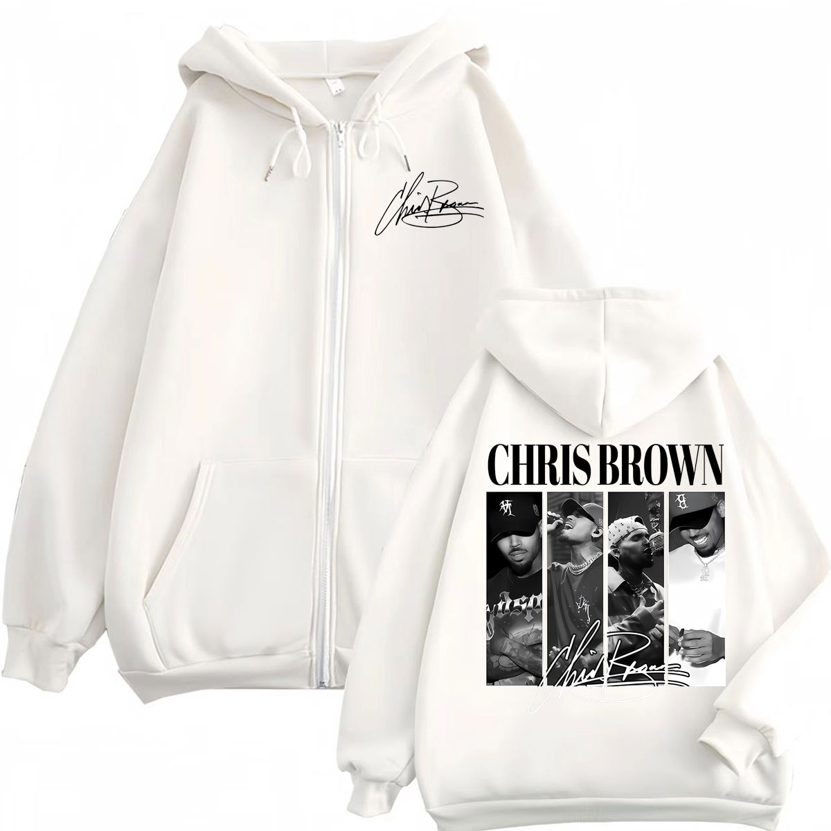 Rapper Chris Brown Graphic Zip - Mens Fashion Zip Up Hoodies review and price