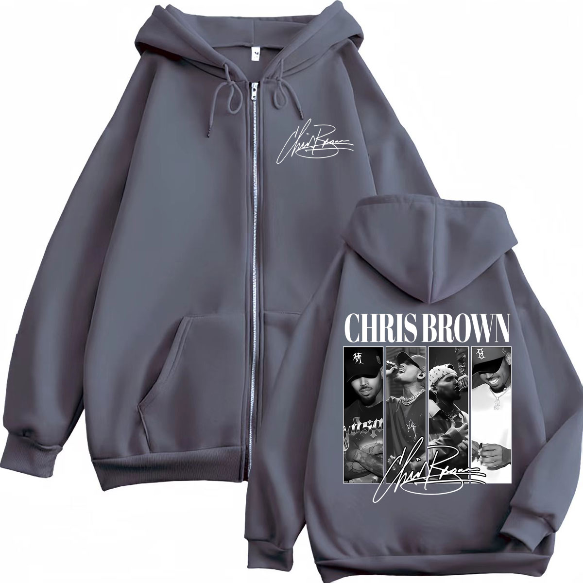 Rapper Chris Brown Graphic Zip - Mens Fashion Zip Up Hoodies review and price