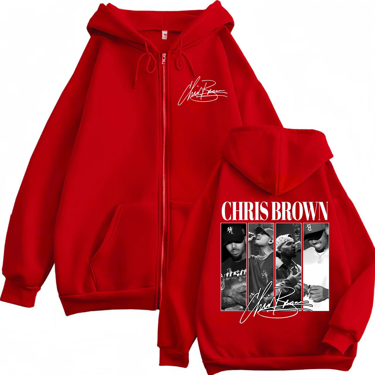 Rapper Chris Brown Graphic Zip - Mens Fashion Zip Up Hoodies review and price