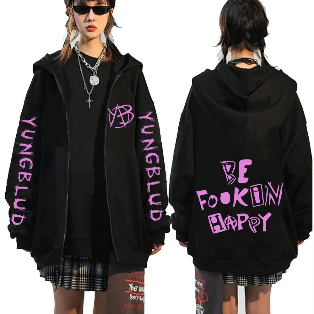 Rock Singer Yungblud Be Fookin - Mens Fashion Zip Up Hoodies review and price