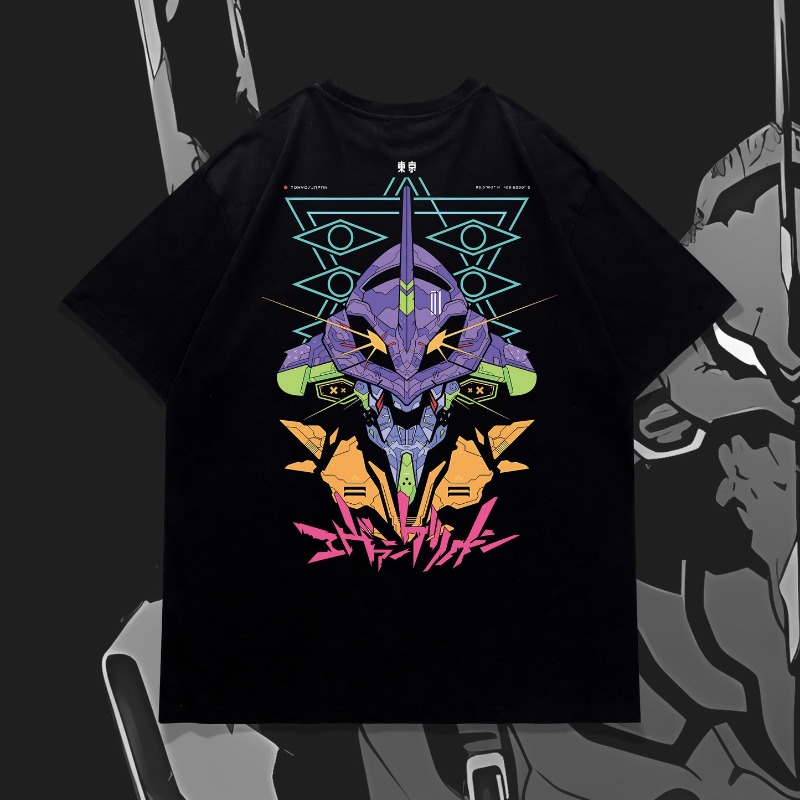 Anime Mecha Double Sided Print - Graphic Tee Oversized review and price
