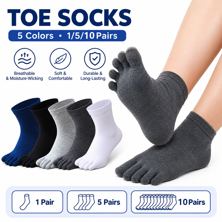 1/5/12 Pairs Unisex Cotton Toe - Socks Ankle Men review and price