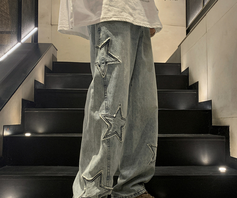 New Fashion Five-pointed Star  - Men'S Fashion With Baggy Jeans review and price