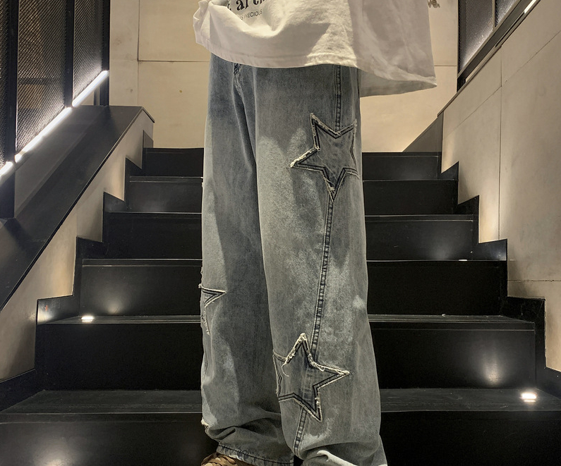 New Fashion Five-pointed Star  - Men'S Fashion With Baggy Jeans review and price