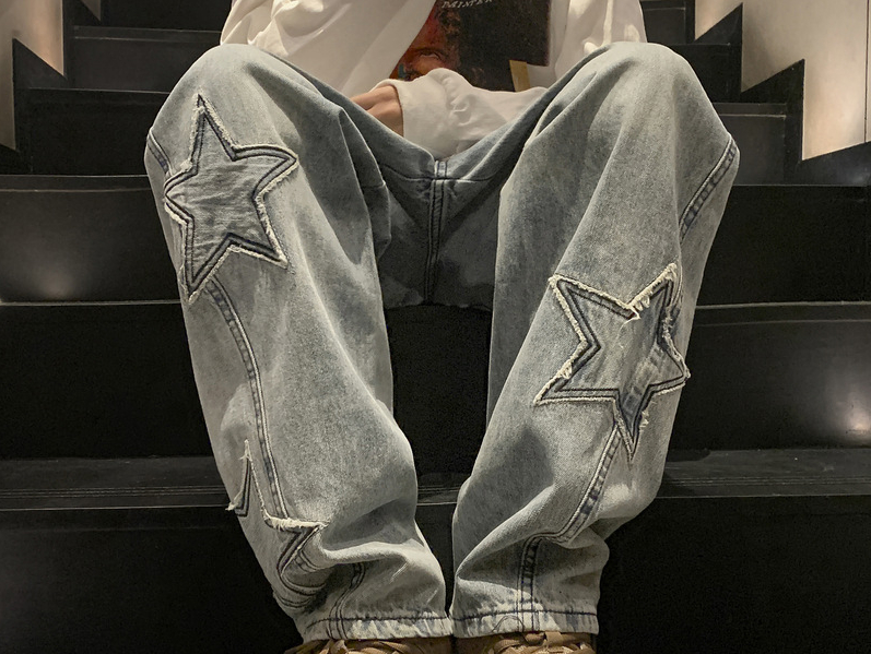 New Fashion Five-pointed Star  - Men'S Fashion With Baggy Jeans review and price