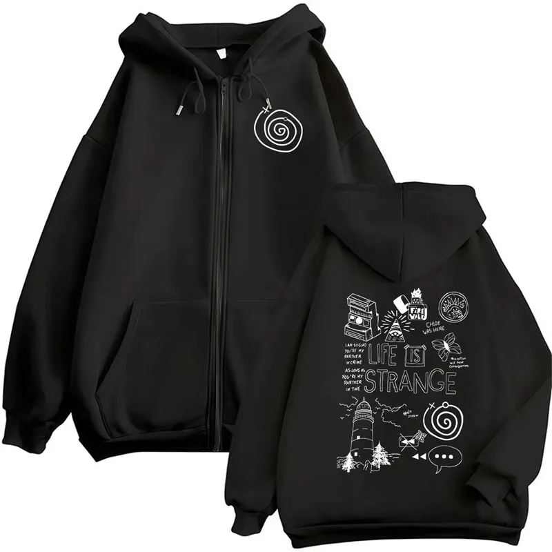 Life Is Strange Print Zipper H - Mens Fashion Zip Up Hoodies review and price